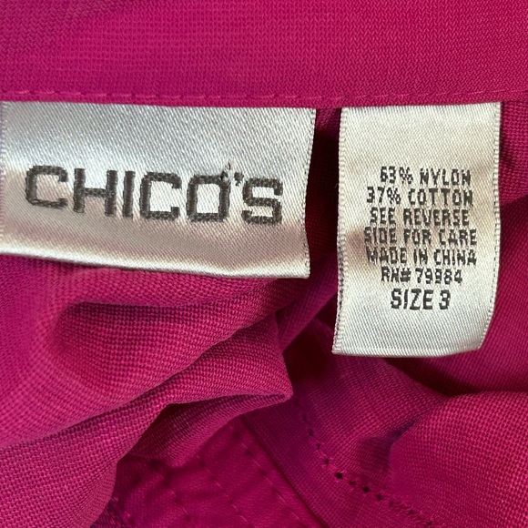 Chico’s Full Zip Nylon-Cotton Blend Magenta Jacket - Picture 11 of 14